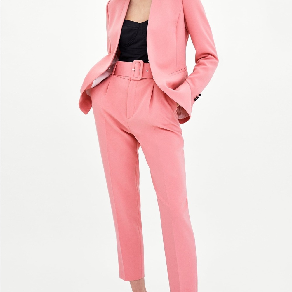 Zara Pink Belted Trousers - SOLD OUT
